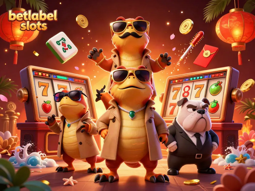 Engage with betlabel slots by spinning iconic slot reels in an energetic casino scene.